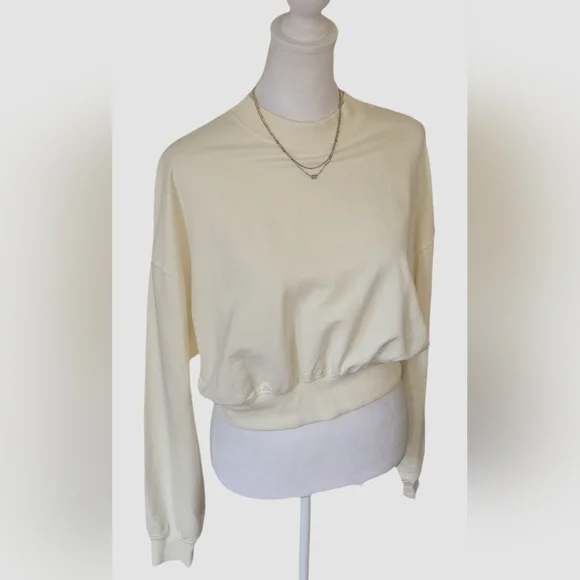 Hurley Cream Long Sleeve Crop Top - Picture 3 of 5